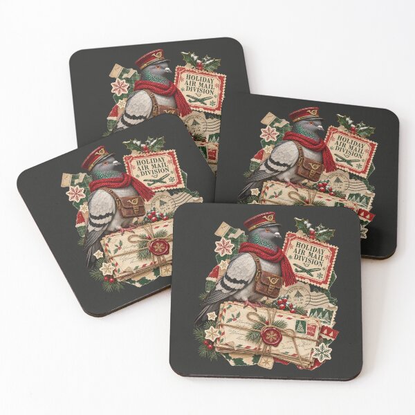 Item preview, Christmas Pigeon Holiday Air Mail Division Vintage Postal Art designed and sold by AmiGraph.