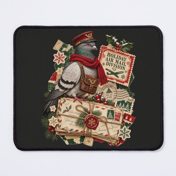 Artikelvorschau, Weihnachtstaube, Luftpostabteilung, Vintage-Postkunst entworfen und verkauft von AmiGraph.