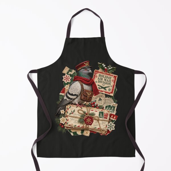 Item preview, Christmas Pigeon Holiday Air Mail Division Vintage Postal Art designed and sold by AmiGraph.