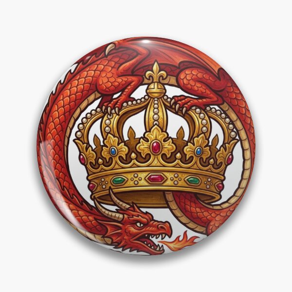 Item preview, Red Dragon Golden Crown Emblem designed and sold by Pandanime.