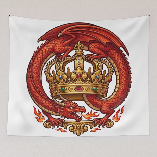 Item preview, Red Dragon Golden Crown Emblem designed and sold by Pandanime.