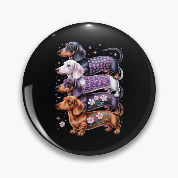 Item preview, Pastel Stack of Dachshund Dogs – Boho Floral Doxie Art designed and sold by jkrphoto.
