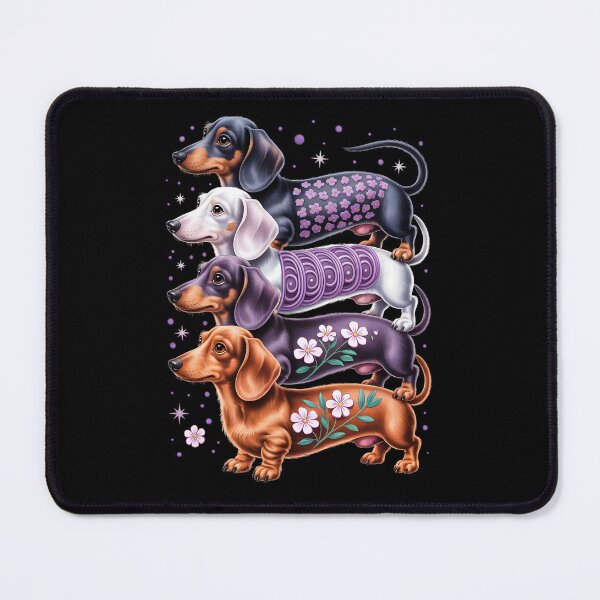 Item preview, Pastel Stack of Dachshund Dogs – Boho Floral Doxie Art designed and sold by jkrphoto.