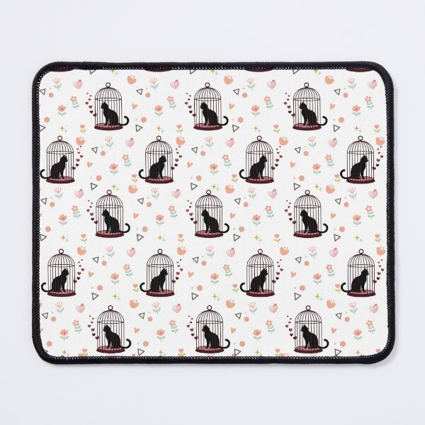 Item preview, Black Cat in Birdcage Seamless Pattern designed and sold by prapapon.
