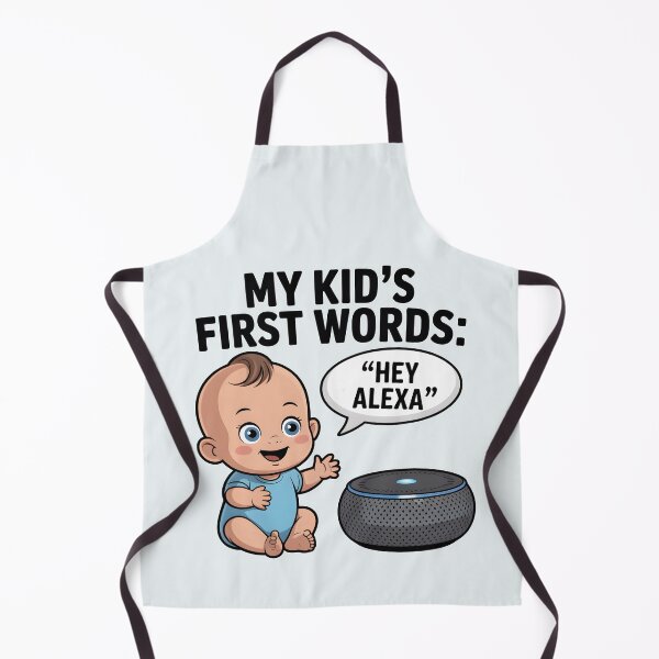 Artikelvorschau, Die ersten Worte meines Kindes: „Hey Alexa“ – Lustiger KI-Eltern-Humor entworfen und verkauft von Jollys-ArtShop.