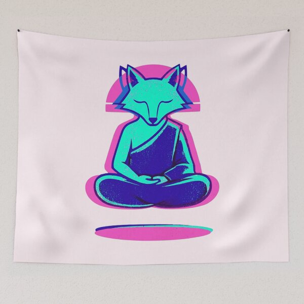 Item preview, Vaporwave Fox Meditation Synthwave Zen designed and sold by KungPowUnicorn.