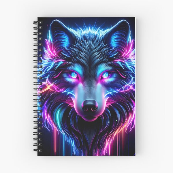 Item preview, Neon Wolf Glowing Eyes Cyberpunk Animal Art designed and sold by FusionCipher.