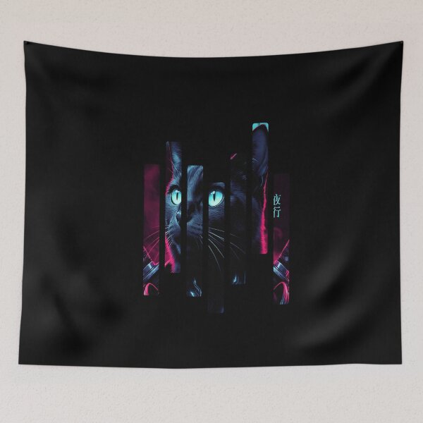 Item preview, Cyberpunk Samurai Black Cat Art | Gamer & Streetwear Graphic designed and sold by Thompika.