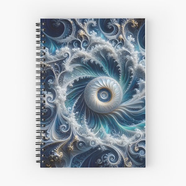Aperçu de l'œuvre Fractale de vortex océanique bleu tourbillonnant créée et vendue par Sybille-Yates.