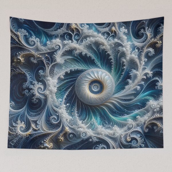 Item preview, Swirling Blue Ocean Vortex Fractal designed and sold by Sybille-Yates.