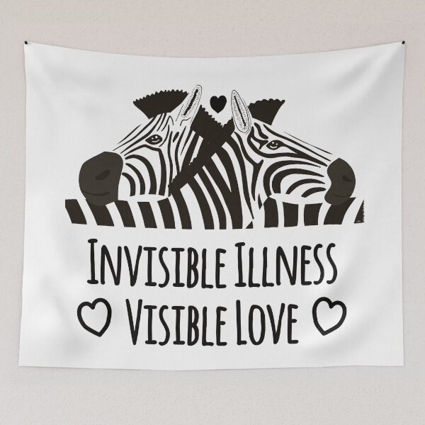 Aperçu de l'œuvre Sensibilisation aux maladies invisibles, amour visible, zèbres créée et vendue par Jesabee Designs.