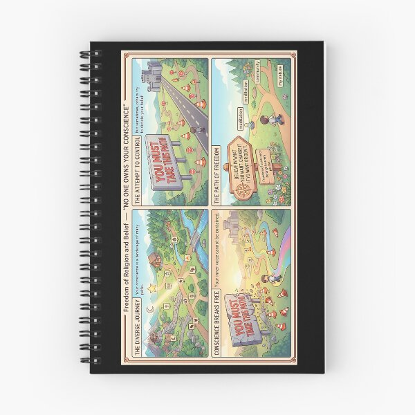 Item preview, Religious freedom comic – freedom of conscience as a diverse landscape of paths designed and sold by Mianku | Für das Leben.