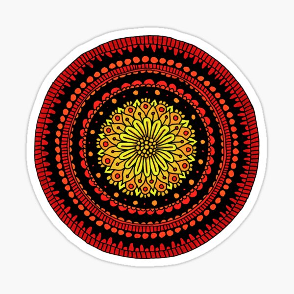 Red Mandala Sticker