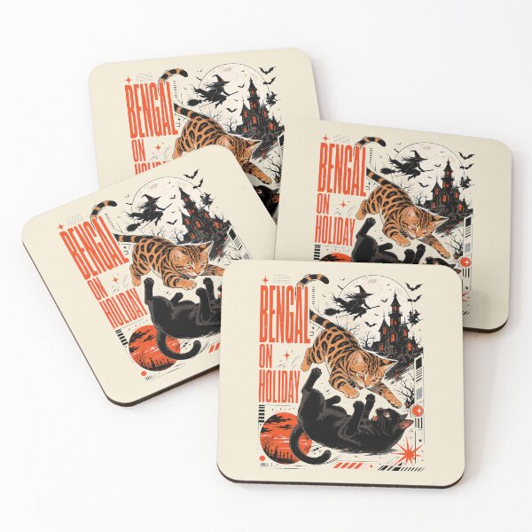 Item preview, Bengal On Holiday – Cat Fight on Halloween Spooky Night designed and sold by Bengoer18.