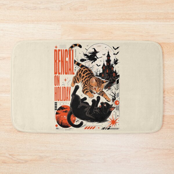 Item preview, Bengal On Holiday – Cat Fight on Halloween Spooky Night designed and sold by Bengoer18.