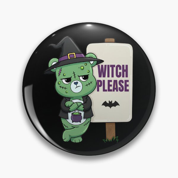 Item preview, Witch Please Halloween Bear designed and sold by Silvered-Wings.
