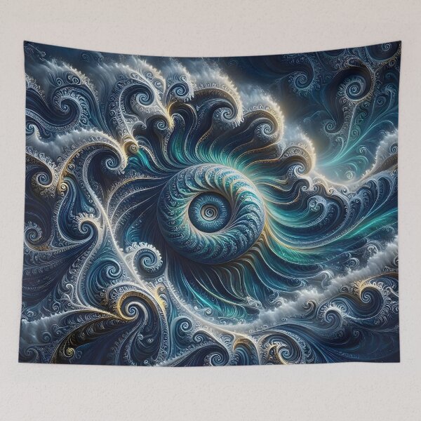 Item preview, Swirling Blue Ocean Vortex Fractal designed and sold by Sybille-Yates.