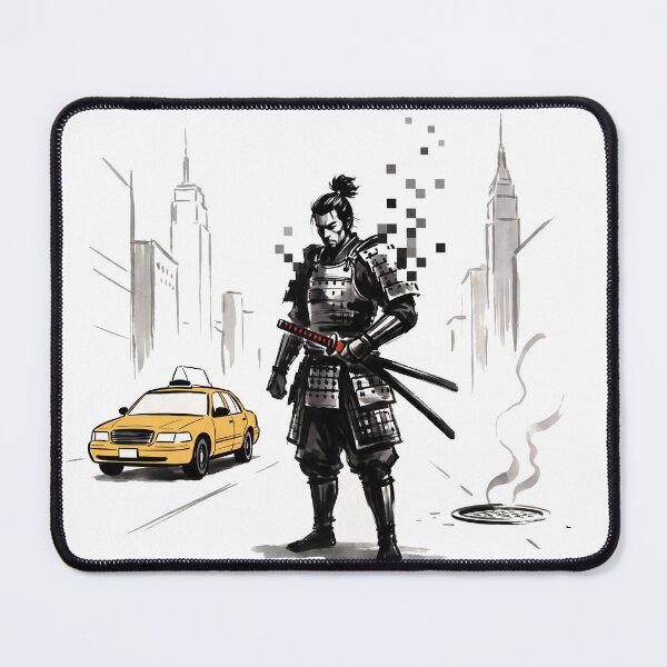 Item preview,  Samurai in New York Sumi-E Ink Painting, Japanese Warrior Meets Manhattan designed and sold by Sumi-Pixel.