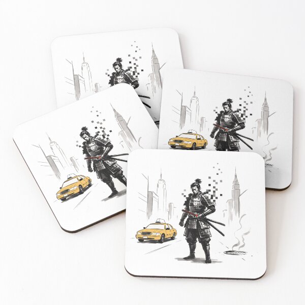 Item preview,  Samurai in New York Sumi-E Ink Painting, Japanese Warrior Meets Manhattan designed and sold by Sumi-Pixel.