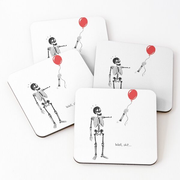 Aperçu de l'œuvre Well, Shit… Skeleton Balloon Funny Halloween Design créée et vendue par TODPESIGN.