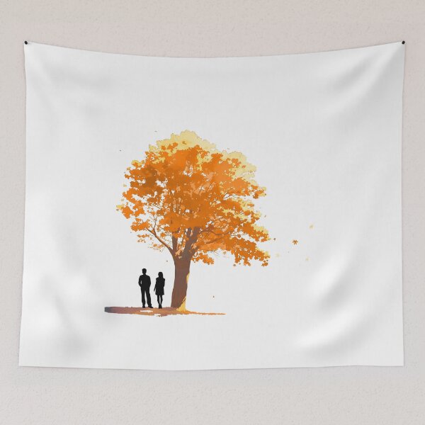 Item preview, Autumn tree silhouette couple  designed and sold by Spirit and Style.