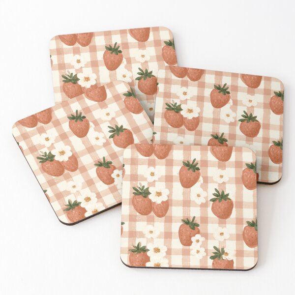 Item preview, Strawberry Cottagecore Gingham Pattern designed and sold by Aelbrn.