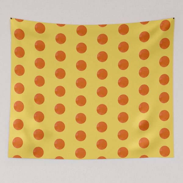 Item preview, Simple Orange Polka Dots on Yellow Background by ElitebyElise designed and sold by ElitebyElise.