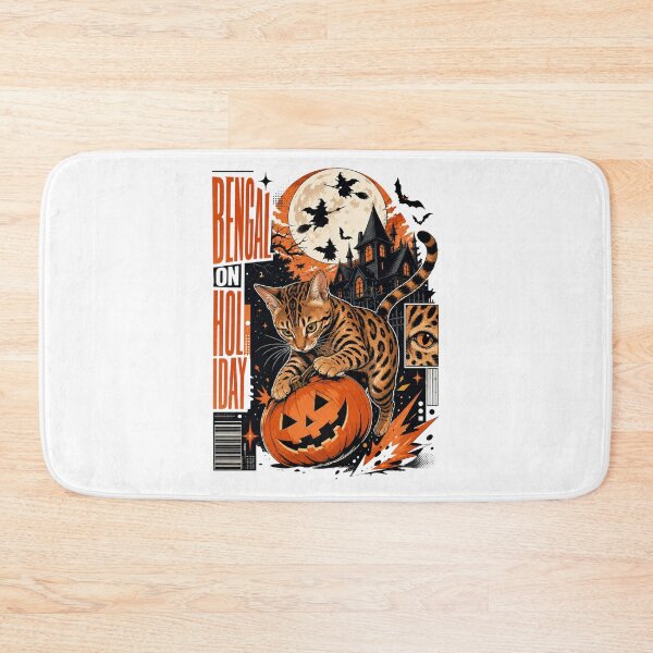 Item preview, Bengal On Holiday – Modern Pumpkin Cat in an Urban Cyber Look designed and sold by Bengoer18.