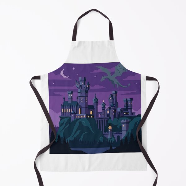 Item preview, Fantasy Castle and Dragon at Night designed and sold by Pandanime.