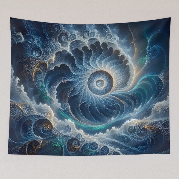 Item preview, Swirling Blue Ocean Vortex Fractal designed and sold by Sybille-Yates.
