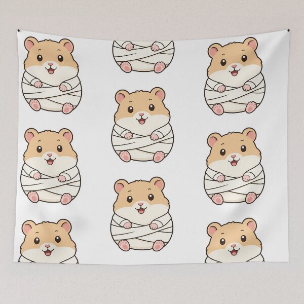 Item preview, Cute Hamster Wrapped as Mummy – Funny Halloween Animal Character designed and sold by Confuzz1ed.
