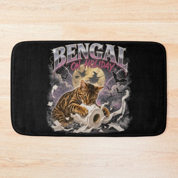 Item preview, Bengal On Holiday – Cheeky Bengal cat shreds toilet paper designed and sold by Bengoer18.