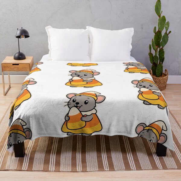 Item preview, Cute Mouse Holding Candy Corn – Adorable Halloween Animal Character designed and sold by Confuzz1ed.