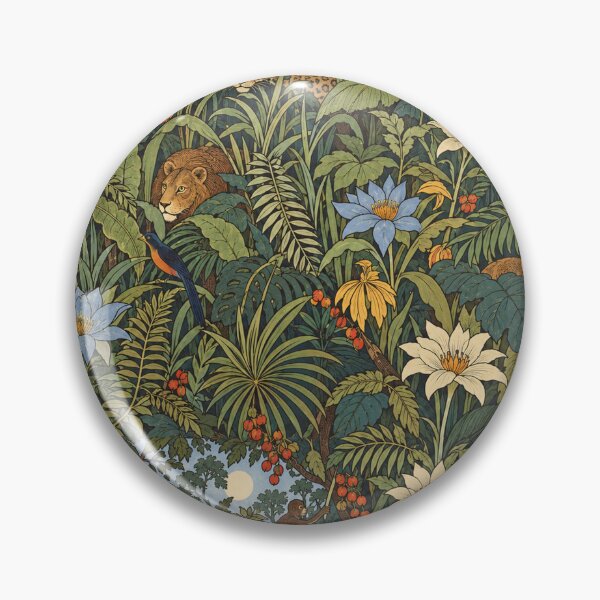 Item preview, Tropical Jungle Lions and Leopard – Vintage Botanical Tapestry Pattern designed and sold by Bodique.