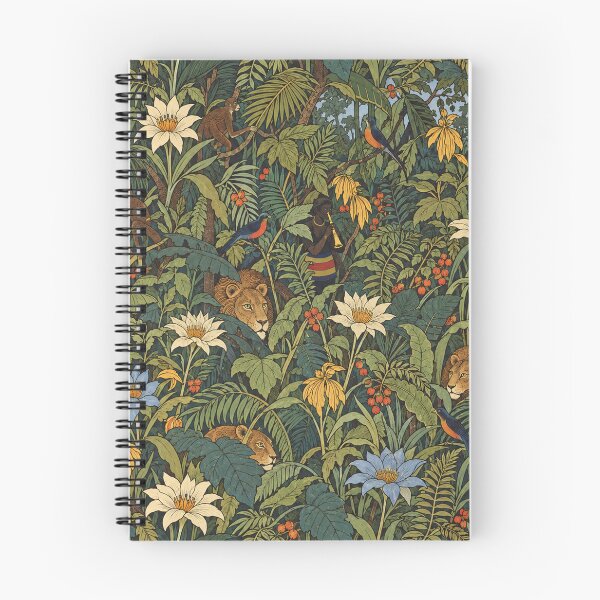 Item preview, Tropical Jungle Lions and Leopard – Vintage Botanical Tapestry Pattern designed and sold by Bodique.
