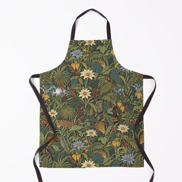 Artikelvorschau, Tropische Dschungellöwen und Leoparden – Vintage-Wandteppichmuster mit botanischen Motiven entworfen und verkauft von Bodique.