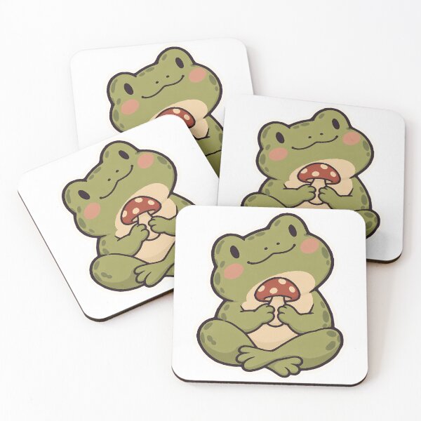 Item preview, Chubby Frog with Tiny Mushroom Treasure Frogcore designed and sold by OuqCreations.