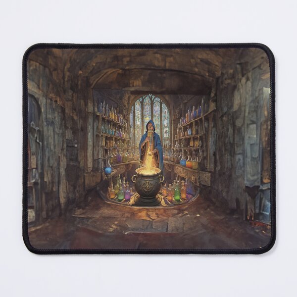 Item preview, Witch and Glowing Cauldron in Stone Chamber designed and sold by radhakidesign.
