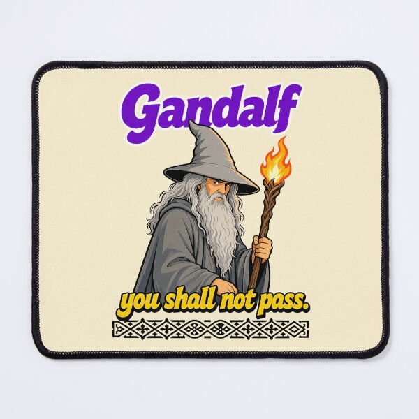 Item preview, Wise Grey Wizard With Wooden Staff Fantasy Mage Parody designed and sold by adriangibs.