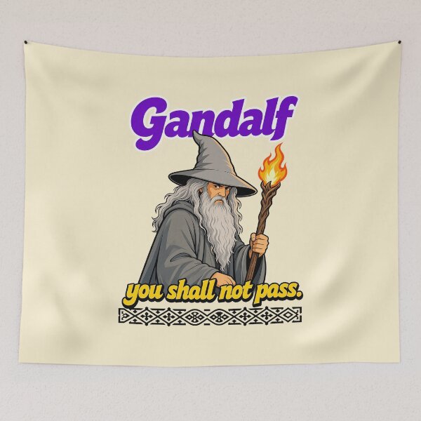 Item preview, Wise Grey Wizard With Wooden Staff Fantasy Mage Parody designed and sold by adriangibs.