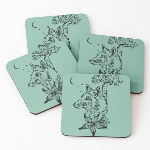 Item preview, Fox & Moon | Woodland Nature Illustration designed and sold by Half Mess.