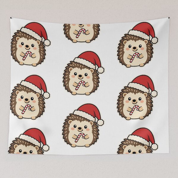 Item preview, Adorable Hedgehog Holding Candy Cane – Cute Christmas Woodland Animal designed and sold by Confuzz1ed.