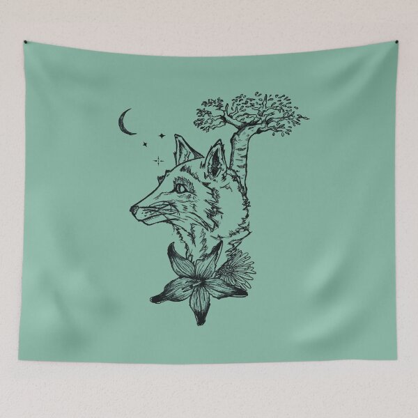 Item preview, Fox & Moon | Woodland Nature Illustration designed and sold by Half Mess.