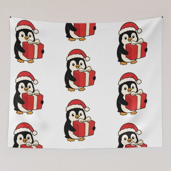 Item preview, Happy Penguin Carrying Christmas Present – Cute Festive Winter Animal designed and sold by Confuzz1ed.