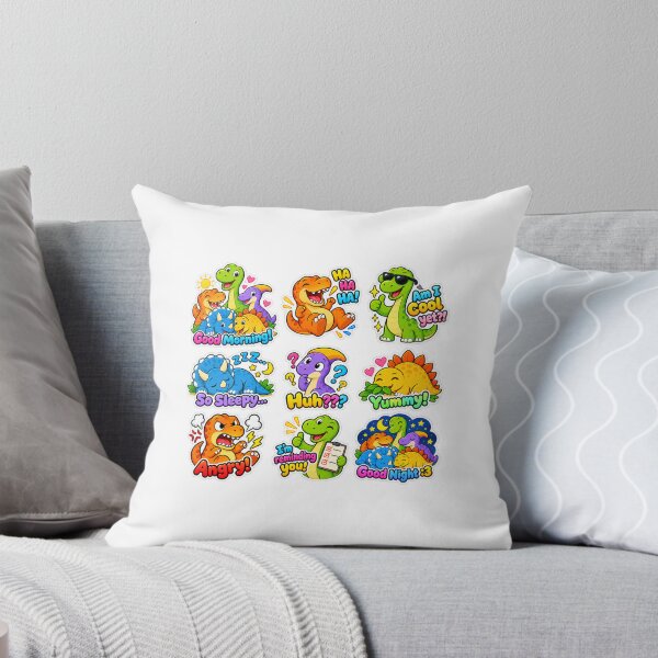Item preview, Funny Dino Stickers – Cute Cartoon Dinosaur Expressions-2 designed and sold by TheSoulGallery.