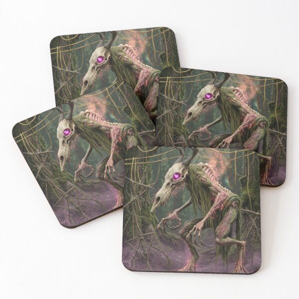Artikelvorschau, Gruselige Illustration eines Wendigo-Kryptidenmonsters aus dem Wald entworfen und verkauft von Vintage Designs +.