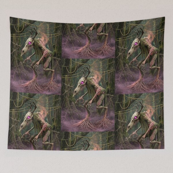 Item preview, Creepy forest Wendigo cryptid monster illustration designed and sold by Vintage Designs +.