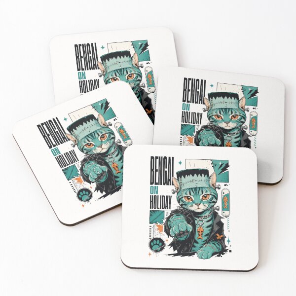 Item preview, Bengal On Holiday – Cyberpunk Frankenstein Cat in Comic Design designed and sold by Bengoer18.