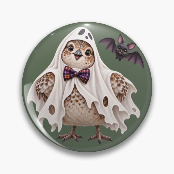 Item preview, Cute Scottish Ptarmigan in Tiny Halloween Ghost Costume designed and sold by MaedK.