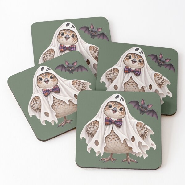 Item preview, Cute Scottish Ptarmigan in Tiny Halloween Ghost Costume designed and sold by MaedK.
